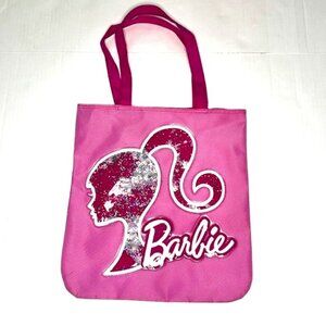 Barbie Silhouette Glitter and Confetti Tote Bag Pink